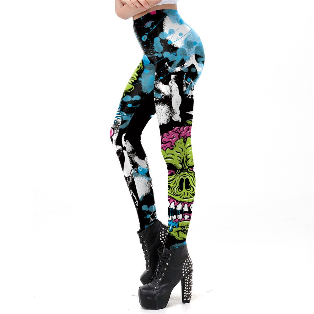 Gothic Skull Printed Leggings