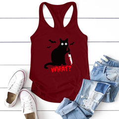 Gothic Cat Knife Bats What  Tank Top