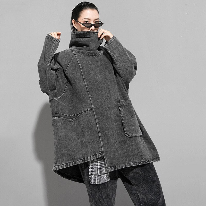 Grey Demin Loose Fit Oversize