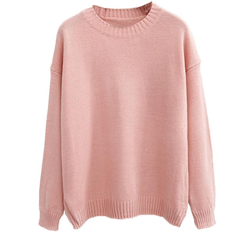 Solid Simple Knitted Sweater