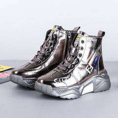 Waterproof Platform Zip High top Plush Warm Ankle  Boots