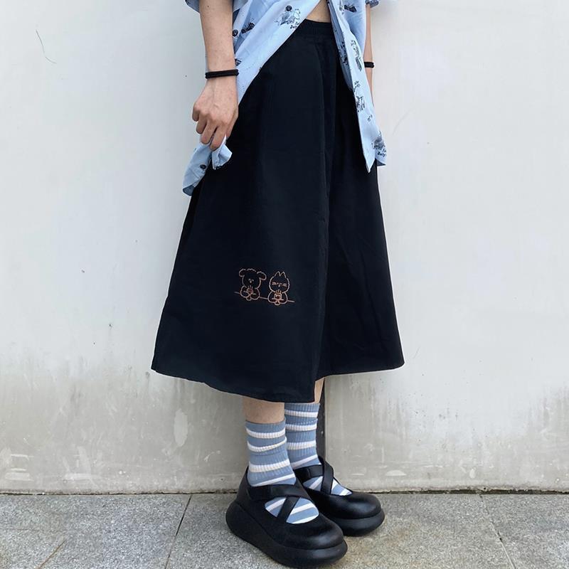 Korean Style Dark Gothic Ruffle Skirt