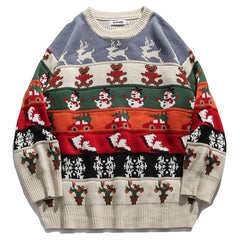 Christmas Elk Snowman Crewneck Sweaters