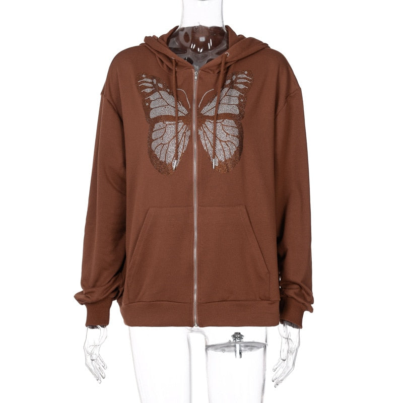 Rhinestone Butterfly Oversize Jacket