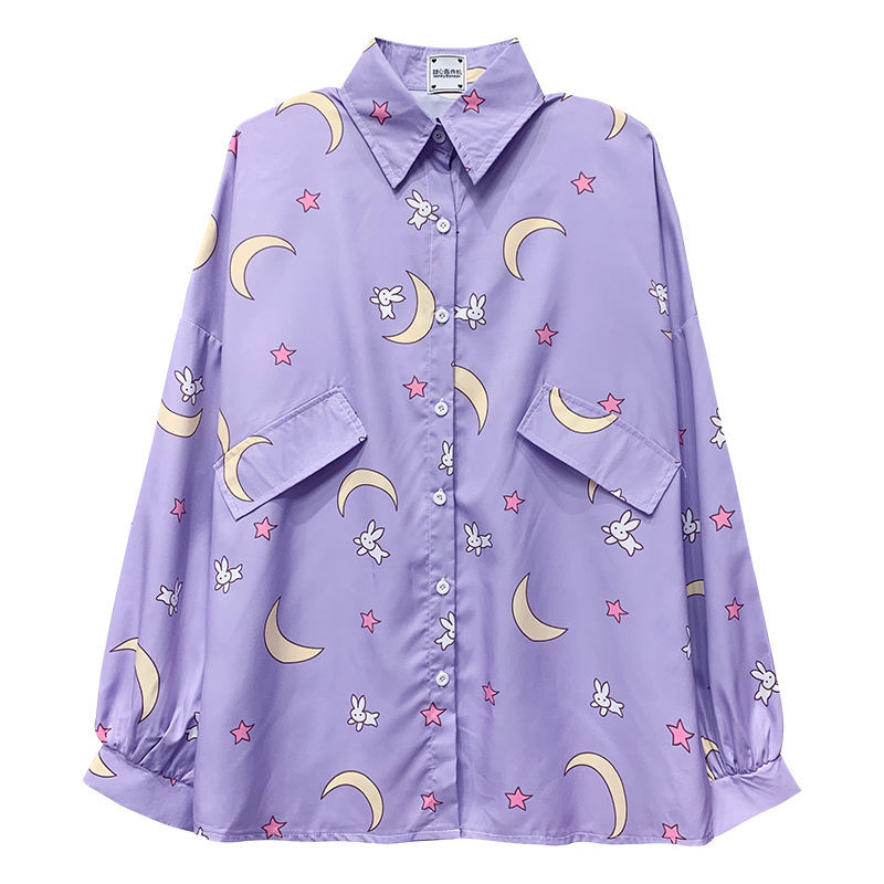 Korean Kawaii Moon Rabbit Shirt