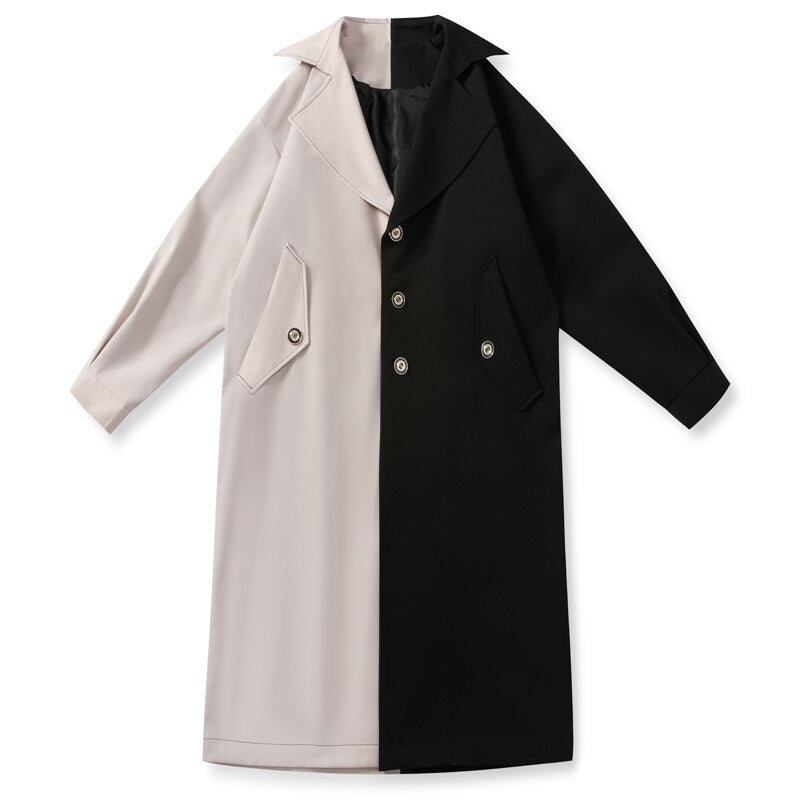 Korean Style Oversize Black & White Coat