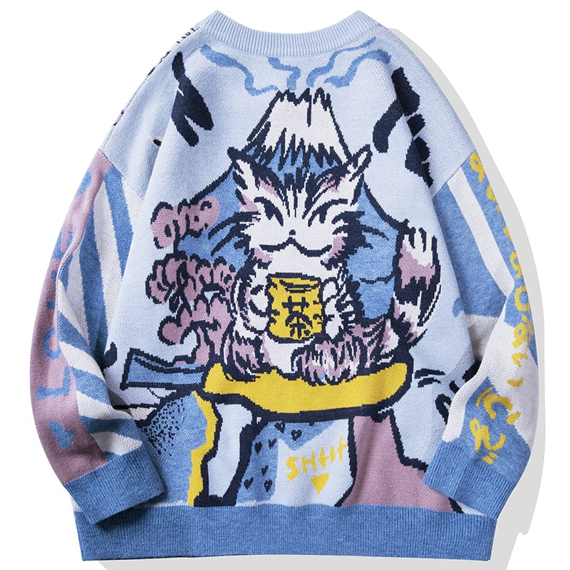 Oversized Japanese Anime Graphic Sweater