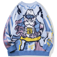 Oversized Japanese Anime Graphic Sweater