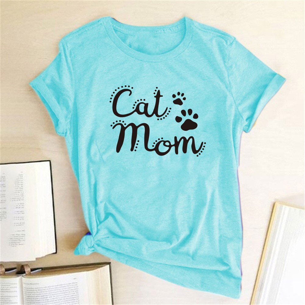 Cat Mom Printed T-Shirt