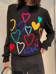 Colorful Heart Love Sweater