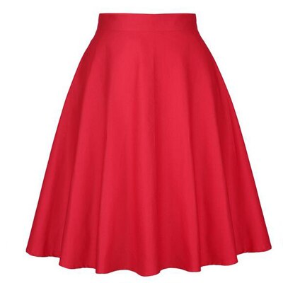 High Waist Pleated Color Skirt