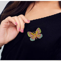 Colorful Butterfly Crystal Rhinestone Pin