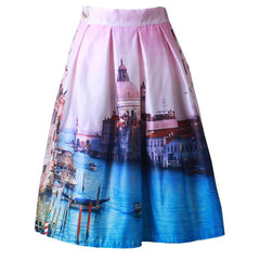 Vintage Venice High Waist Pleated Skirt