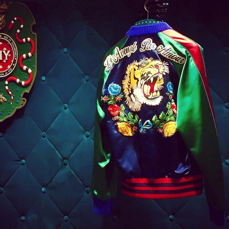 Reversible Tiger Bomber Jacket Coat