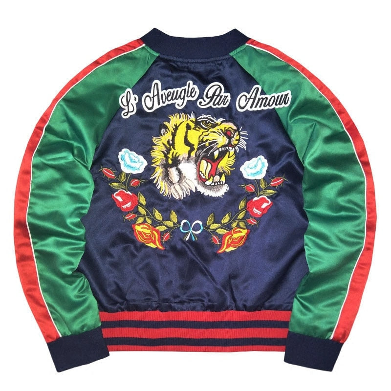 Reversible Tiger Bomber Jacket Coat