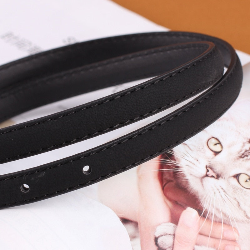 Solid Color PU Leather Belt