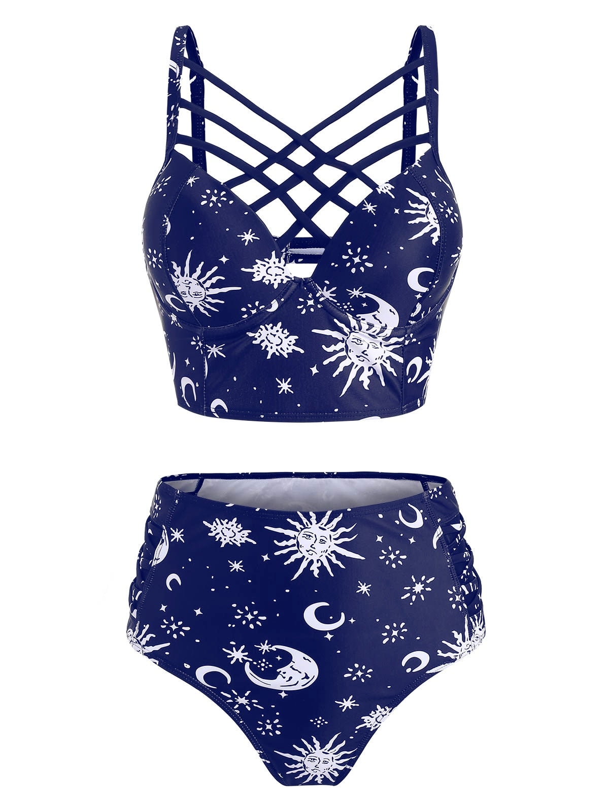 Lace-up Celestial Bodies Tankini