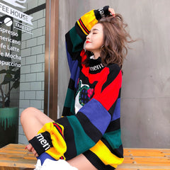 Rainbow Cartoon Knitted Sweater