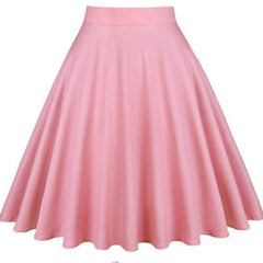 High Waist Pleated Color Skirt