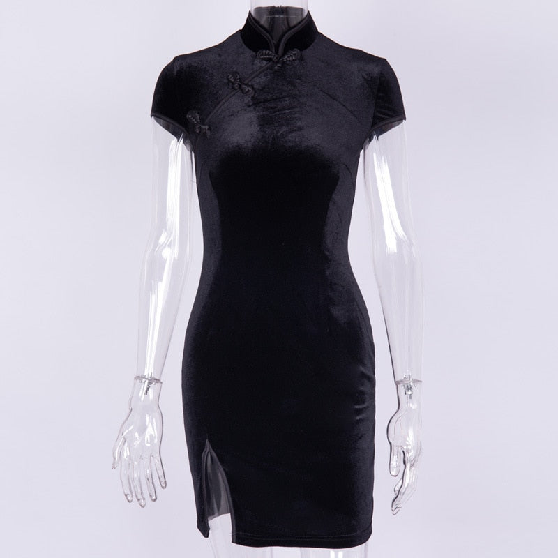 Goth Dark Chinese Style Mini Dress