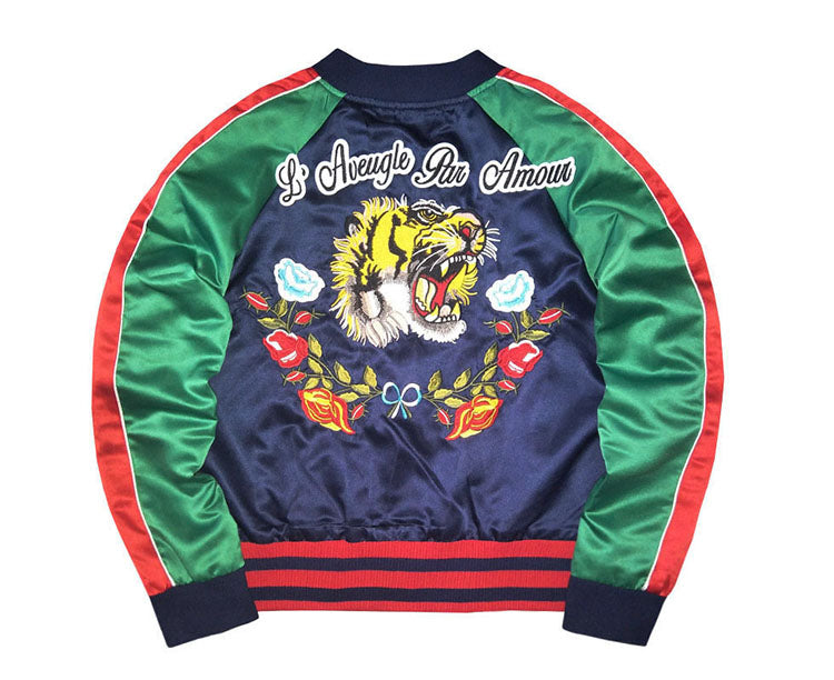 Reversible Tiger Bomber Jacket Coat