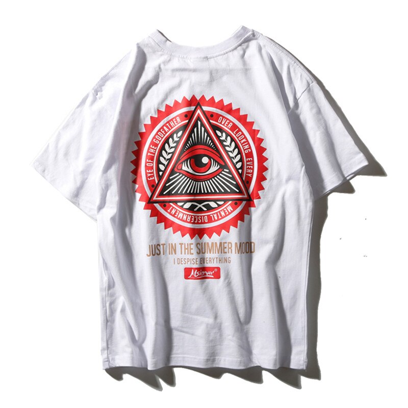 Illuminati Eye of Godfather Print T-Shirts