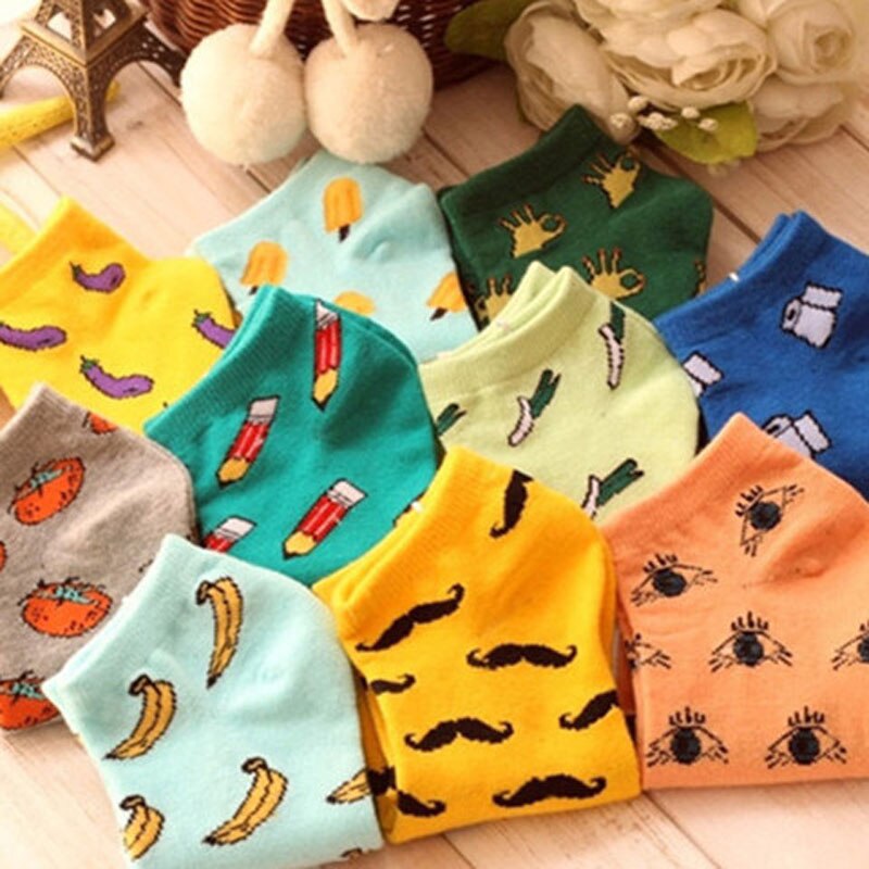 Candy Color Fruits Cotton Sock