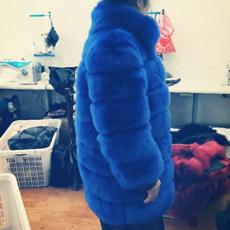 Solid Shaggy Fluffy Faux Fur Warm Jacket