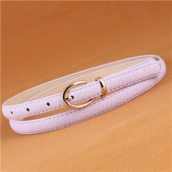 Solid Color PU Leather Belt