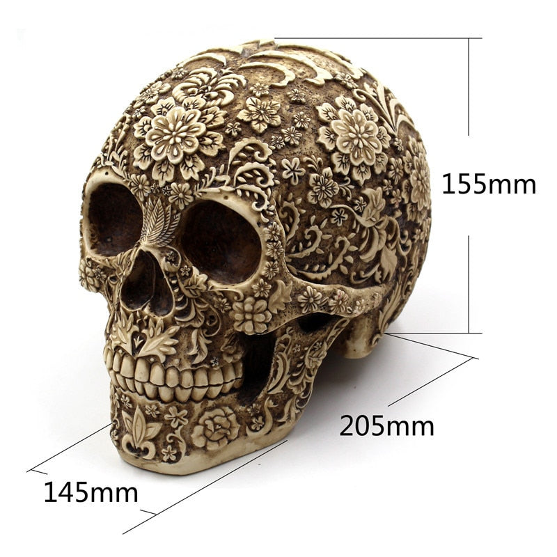 Modern Resin Statue Retro Skull Home Decoration