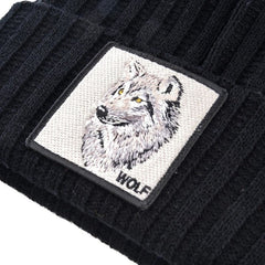 Wolf Patch Knitted Winter Soft Beanie