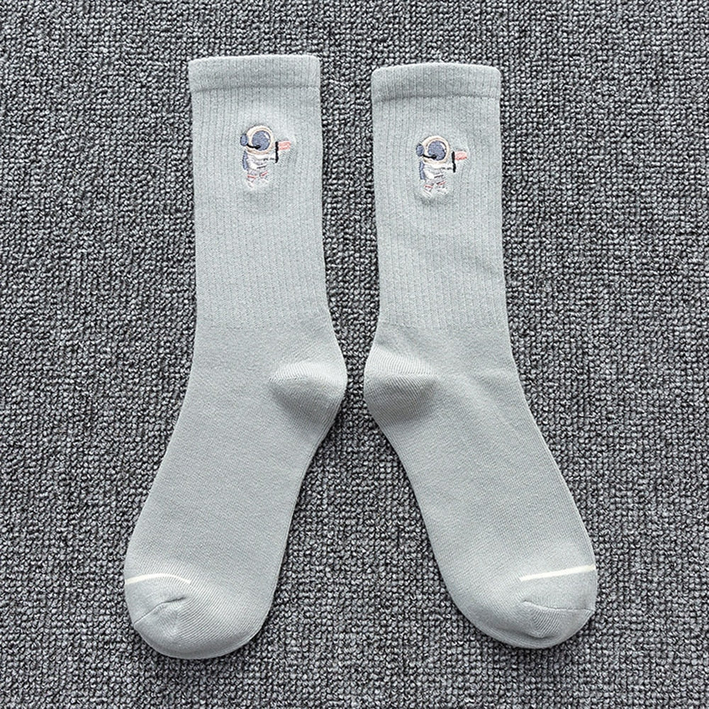 Solid Color Astronaut Socks