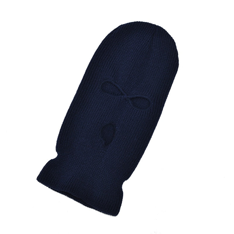 Embroidered knit Balaclava