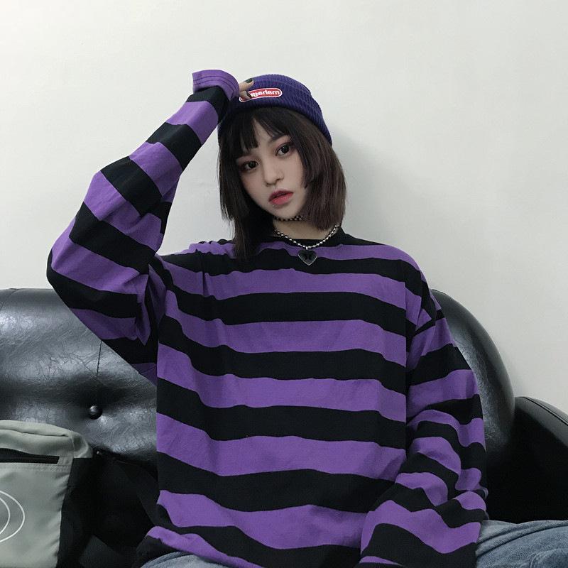 Colorful Stripes Korean Styles Sweatshirt