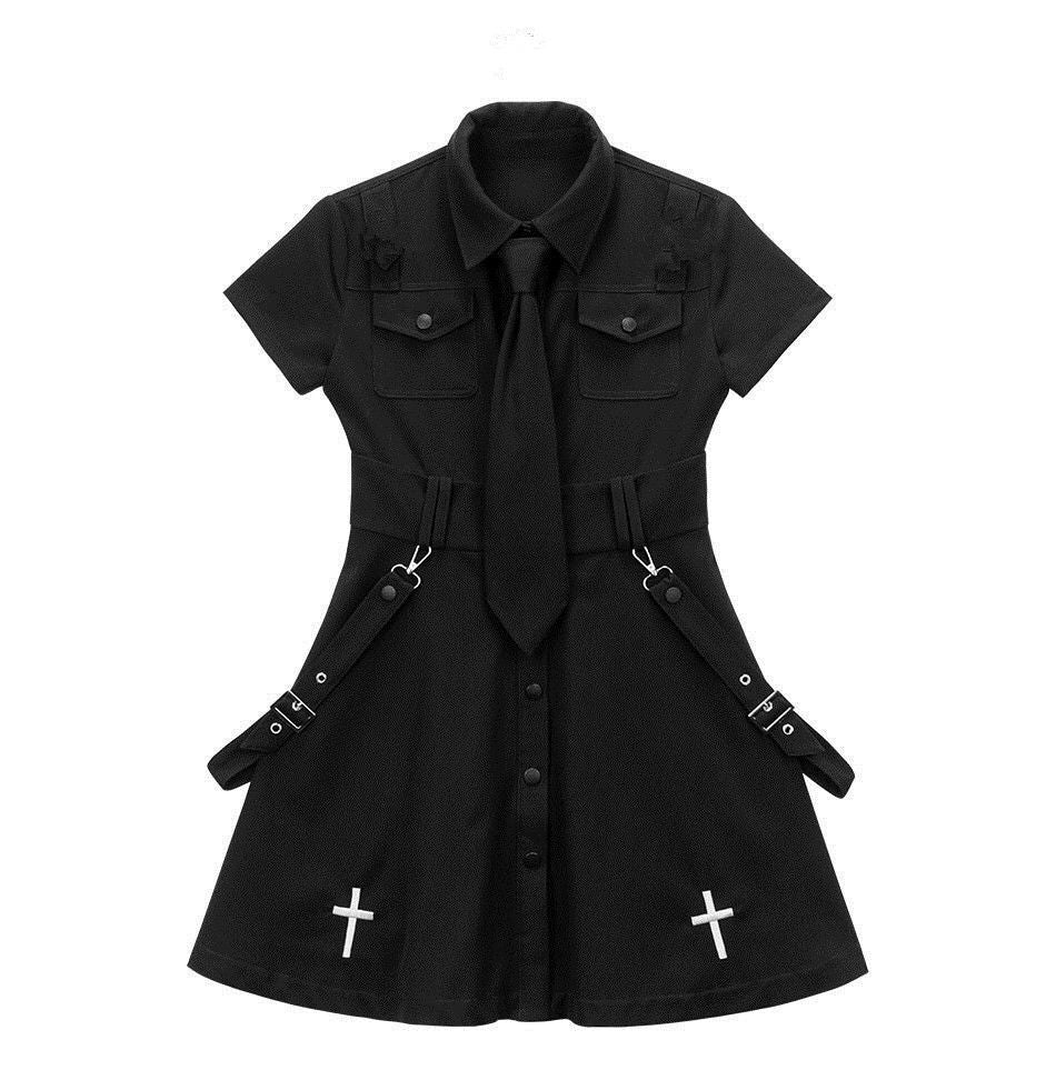 Grunge Gothic Cross Skirt Dress