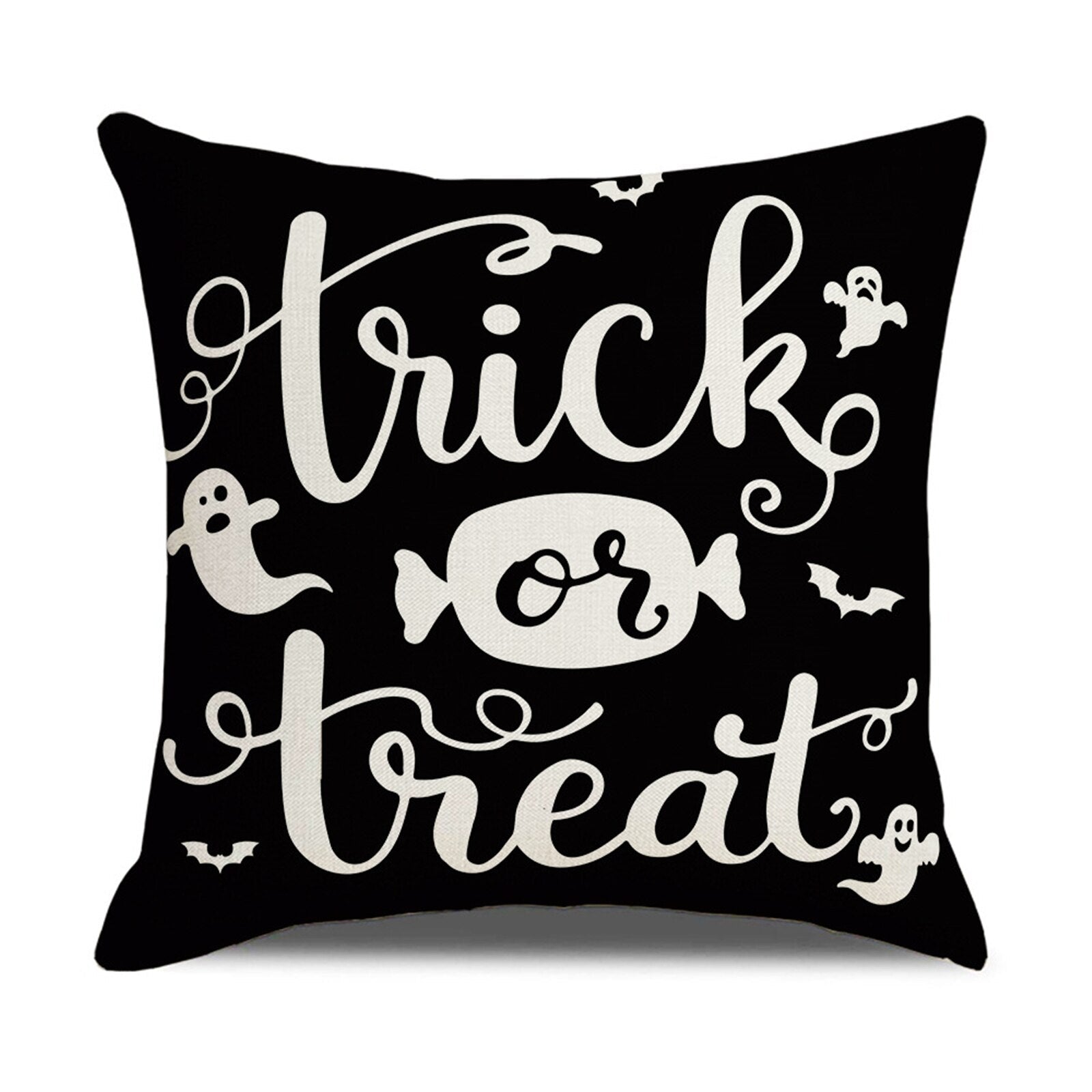 Happy Halloween Cushion Cover Linen Pumpkin