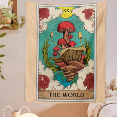 Mushroom Fungi Tarot Card Tapestry