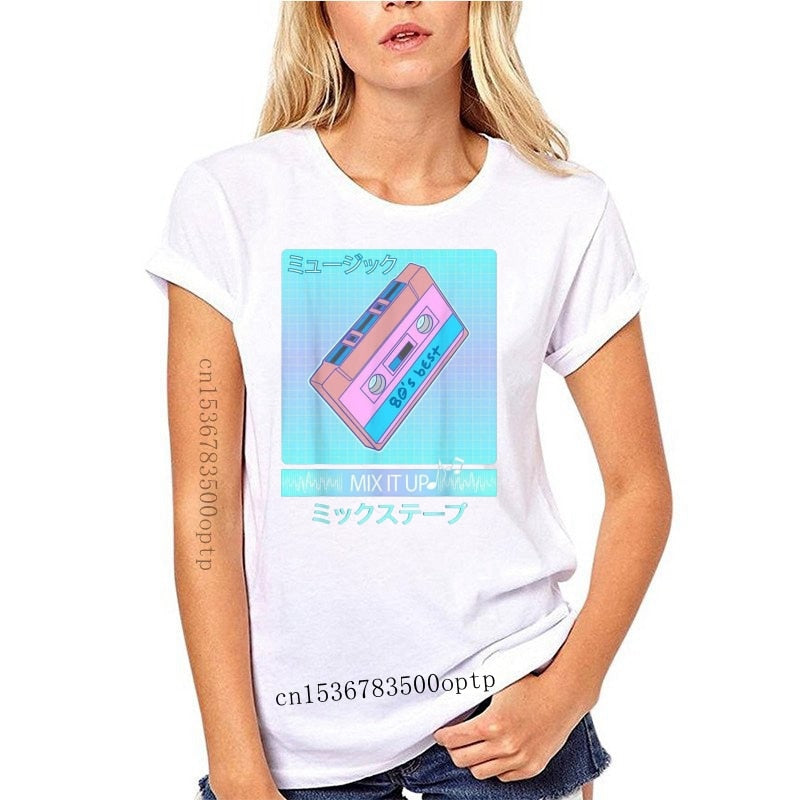 Mix Tape 90'S Japanese Aesthetic Vaporwave Women  T-Shirt