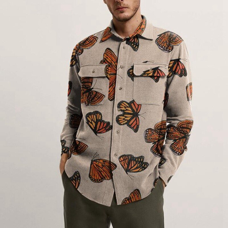 Butterflies Long Sleeve Wool Shirt