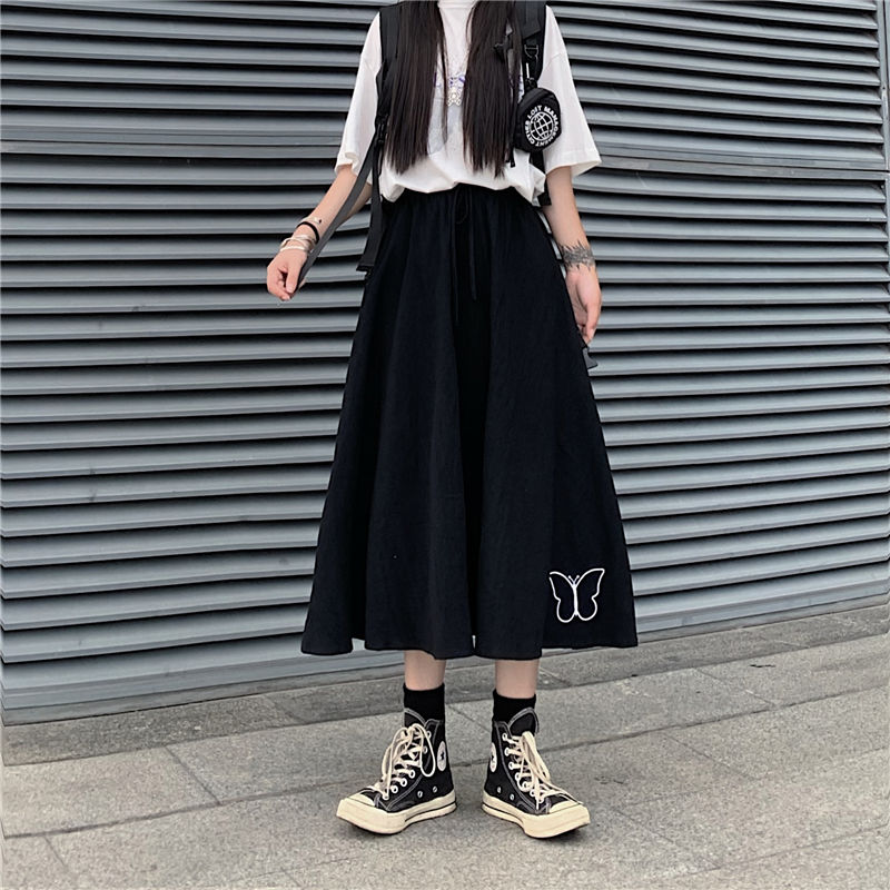 Korean Style Dark Gothic Ruffle Skirt