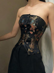 Black Floral Corset