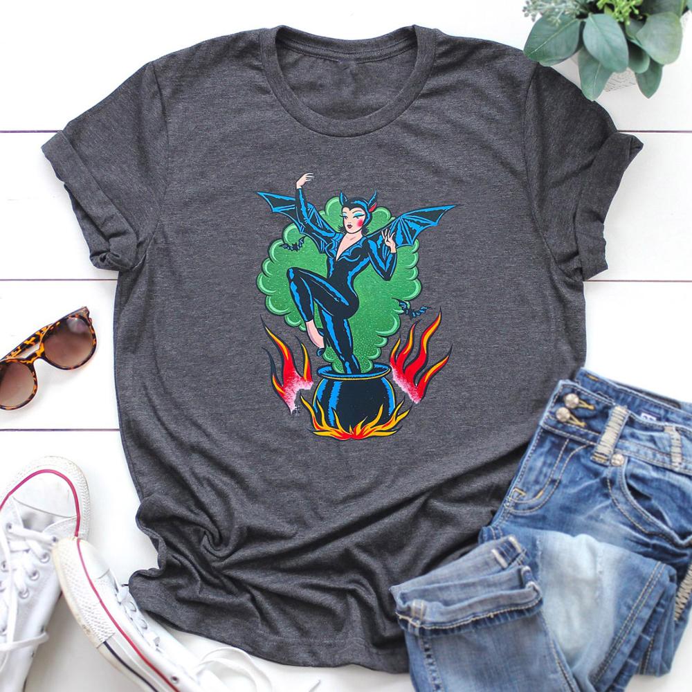 Gothic Bat Wings Witch T-Shirt