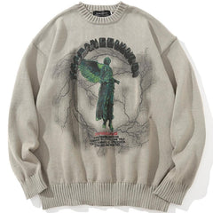 Angel Printed Knitted Sweater