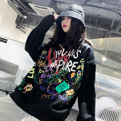 Graffiti Color Explosion Oversize Sweatshirt