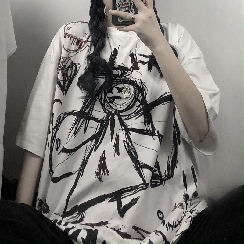 Angel Animated Gothic Shirt Harajuku