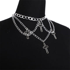 Hollow Cross Pendant Necklace