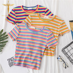 Rainbow Striped Harajuku Tshirt