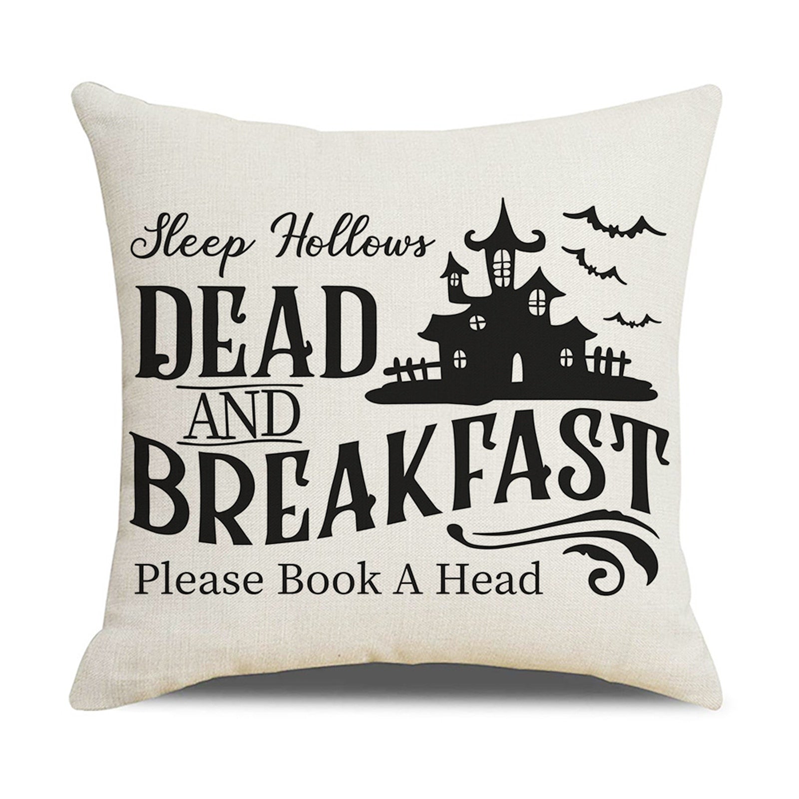 Happy Halloween Cushion Cover Linen Pumpkin