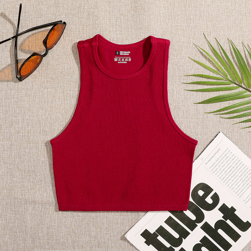 Solid Color Crop Tank Top