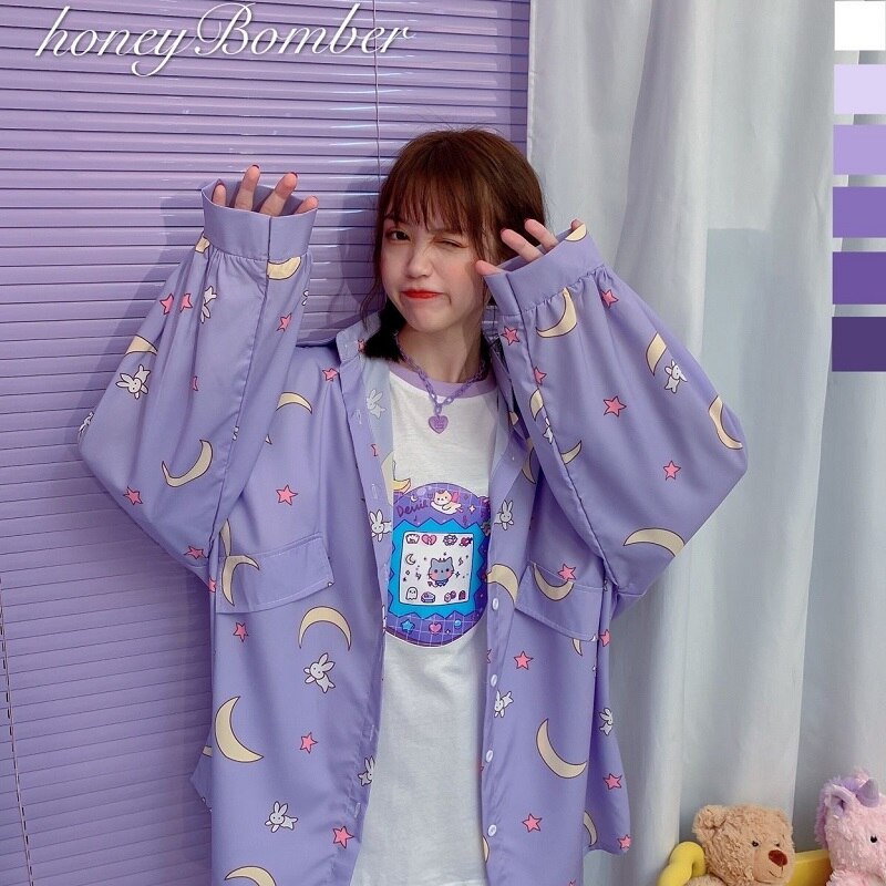 Korean Kawaii Moon Rabbit Shirt